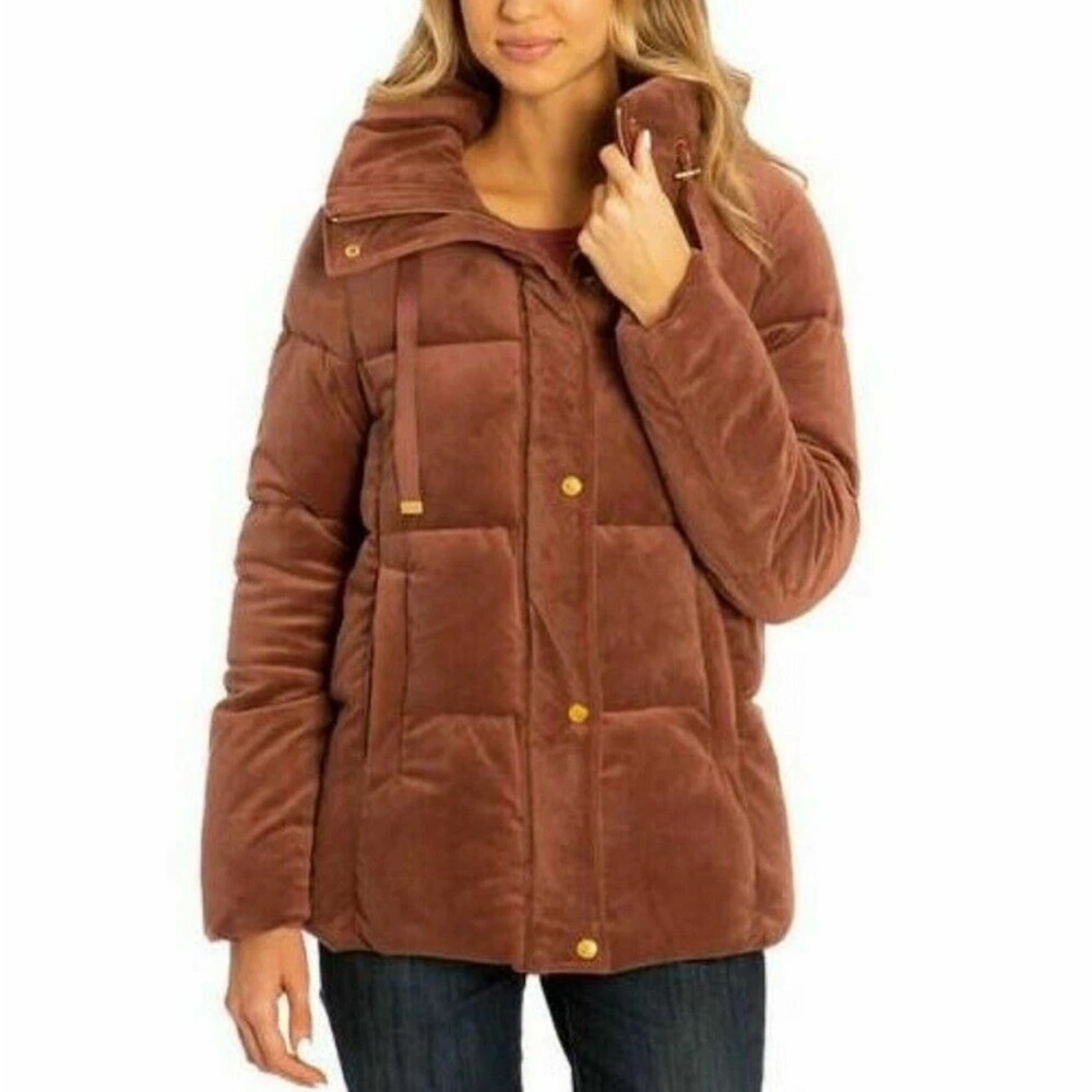 Isaac Mizrahi Women's Dusty Mauve Puffer Coat
